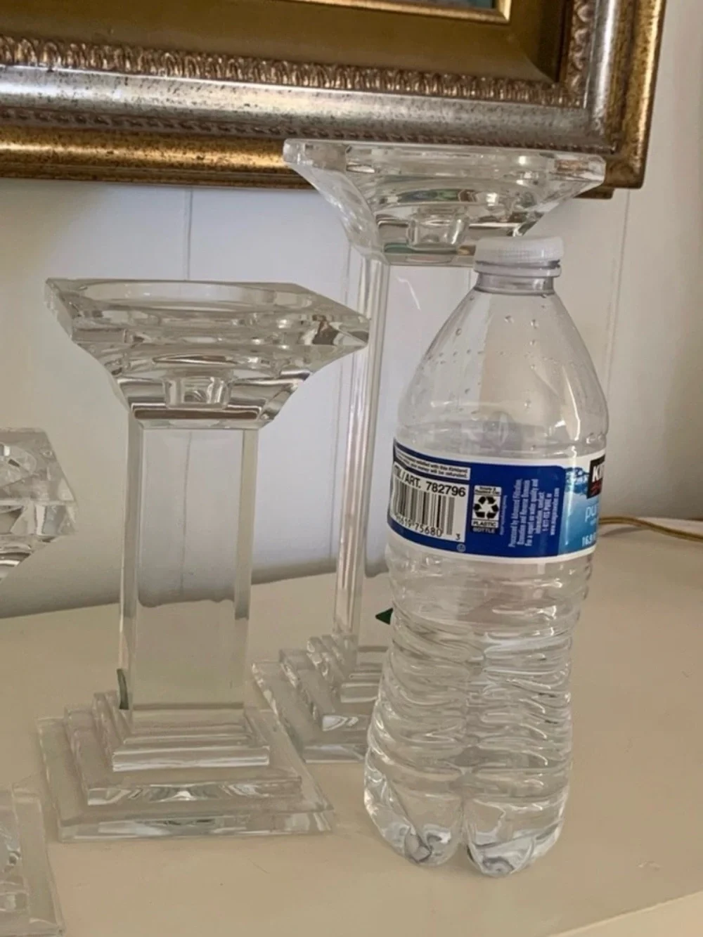 Shannon Crystal Pillar Candle Holder - 9”